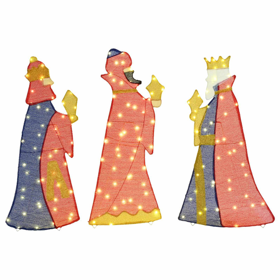 Kerstverlichting 3 pcs Warmwit 105 cm Stof