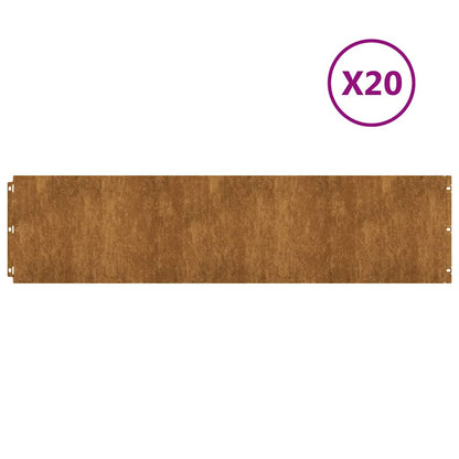 Graskanten 20 st 25x103 cm flexibel weervast staal