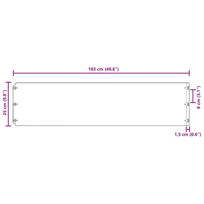 Graskanten 20 st 25x103 cm flexibel weervast staal