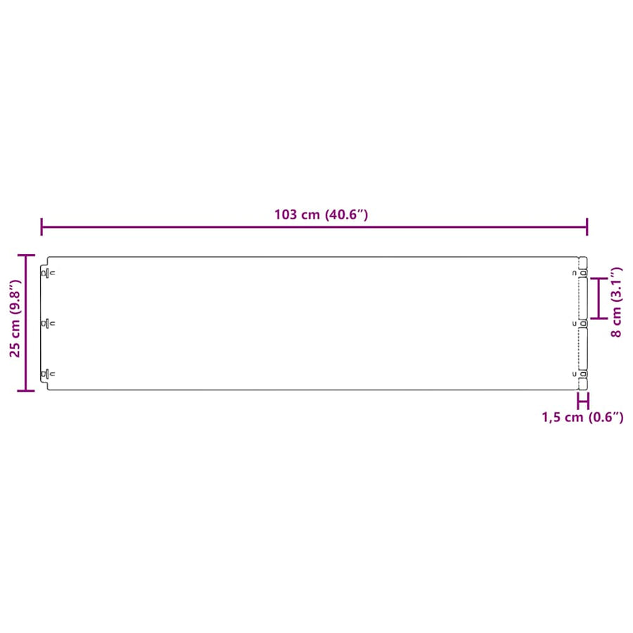 Graskanten 20 st 25x103 cm flexibel weervast staal