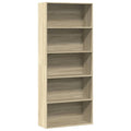Boekenkast 80x30x189 cm bewerkt hout sonoma eikenkleurig