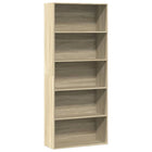 Boekenkast 80x30x189 cm bewerkt hout sonoma eiken
