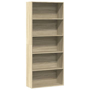 Boekenkast 80x30x189 cm bewerkt hout sonoma eiken