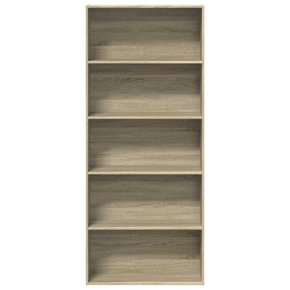 Boekenkast 80x30x189 cm bewerkt hout sonoma eikenkleurig
