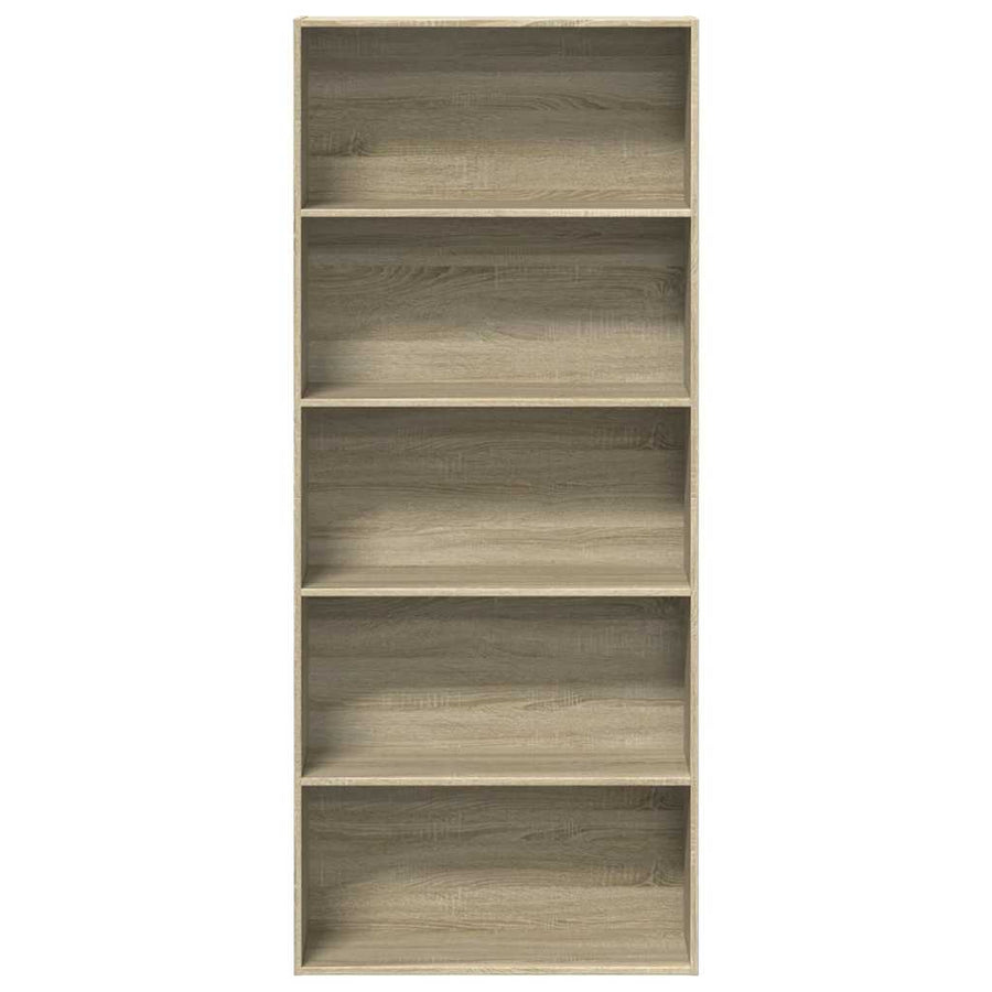 Boekenkast 80x30x189 cm bewerkt hout sonoma eikenkleurig