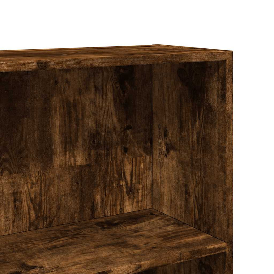 Boekenkast 80x30x189 cm bewerkt hout gerookt eikenkleurig