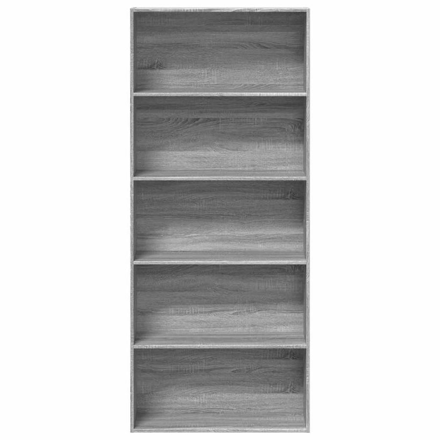 Boekenkast 80x30x189 cm bewerkt hout grijs sonoma eikenkleurig