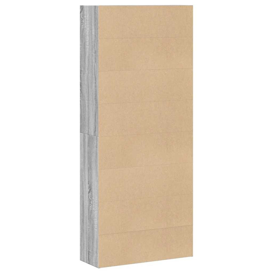Boekenkast 80x30x189 cm bewerkt hout grijs sonoma eikenkleurig