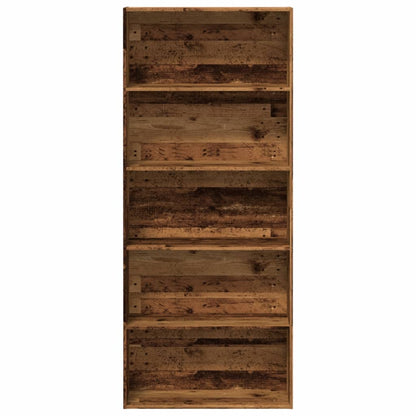 Boekenkast 80x30x189 cm bewerkt hout oud houtkleurig