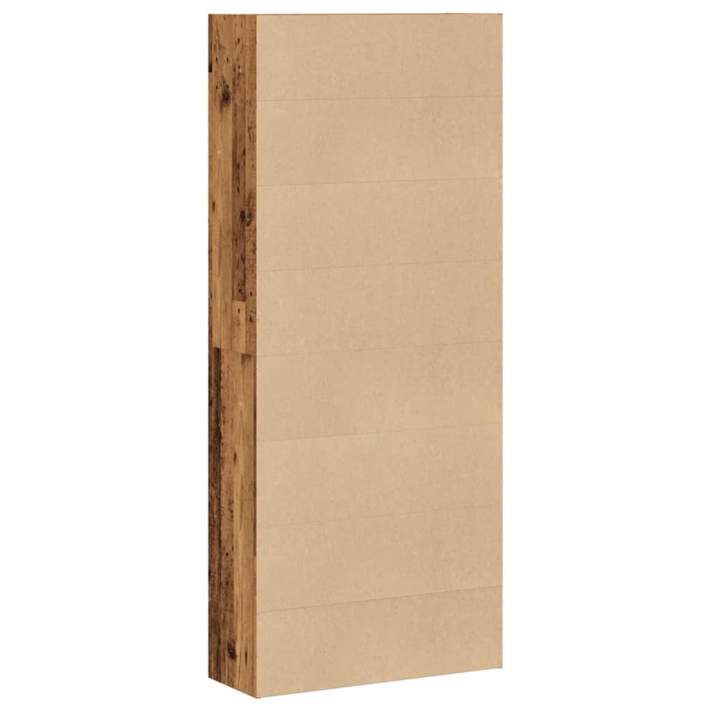 Boekenkast 80x30x189 cm bewerkt hout oud houtkleurig