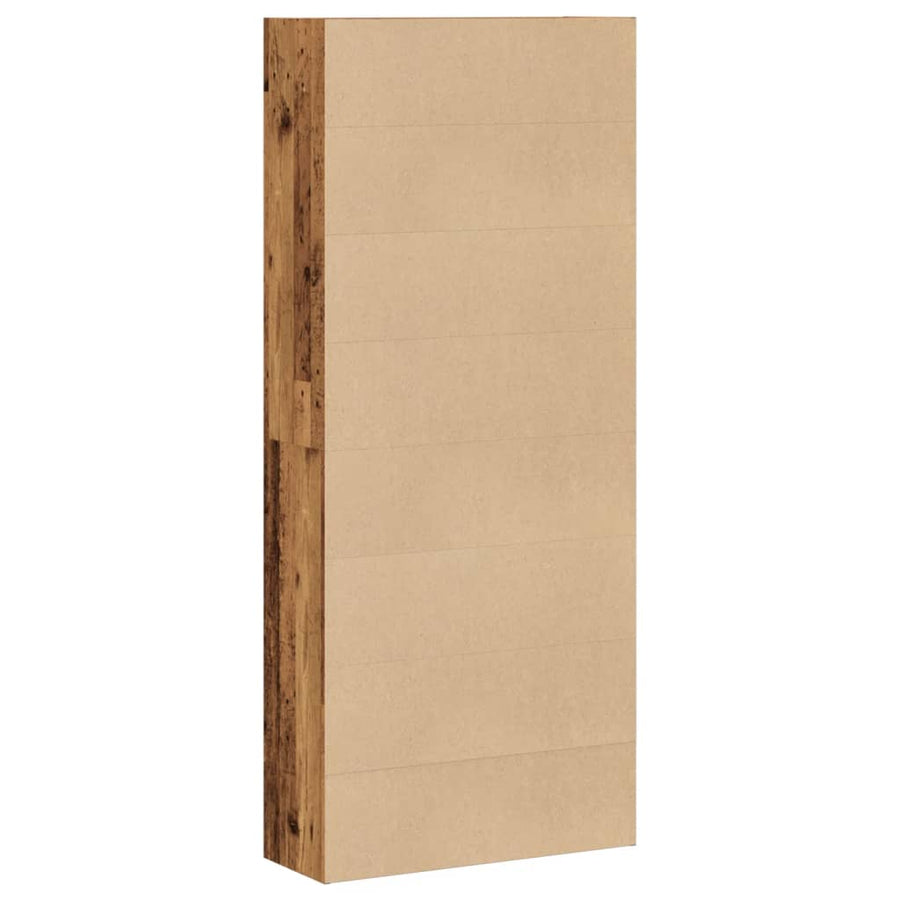 Boekenkast 80x30x189 cm bewerkt hout oud houtkleurig