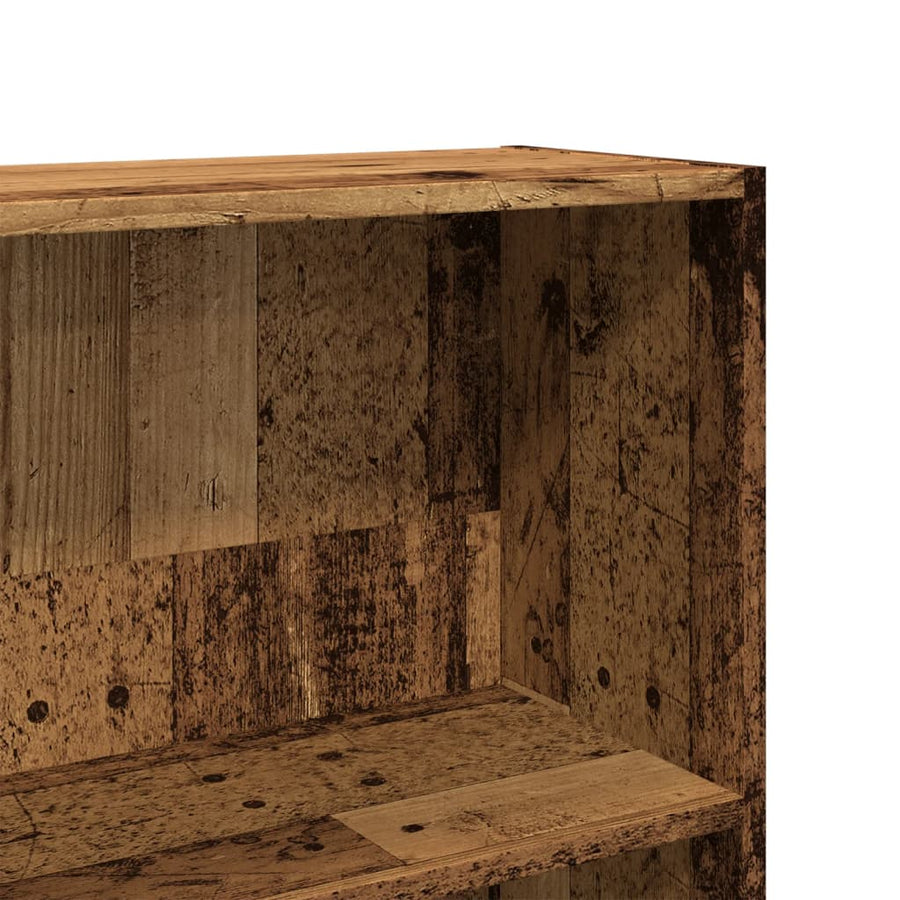 Boekenkast 80x30x189 cm bewerkt hout oud houtkleurig
