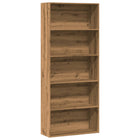 Boekenkast 80x30x189 cm bewerkt hout eikenkleur