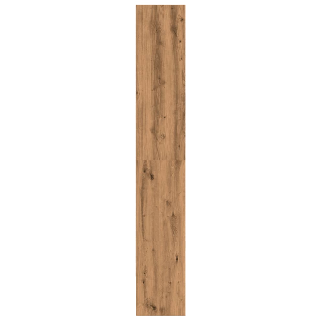 Boekenkast 80x30x189 cm bewerkt hout artisanaal eikenkleur