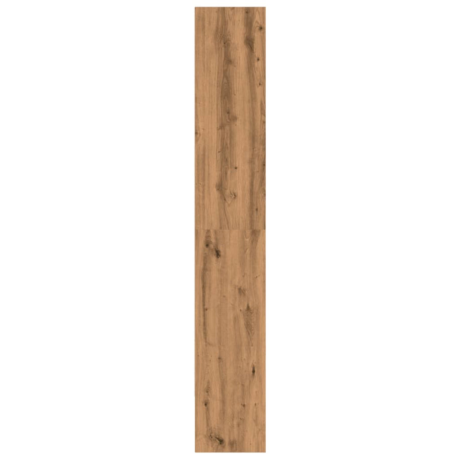 Boekenkast 80x30x189 cm bewerkt hout artisanaal eikenkleur