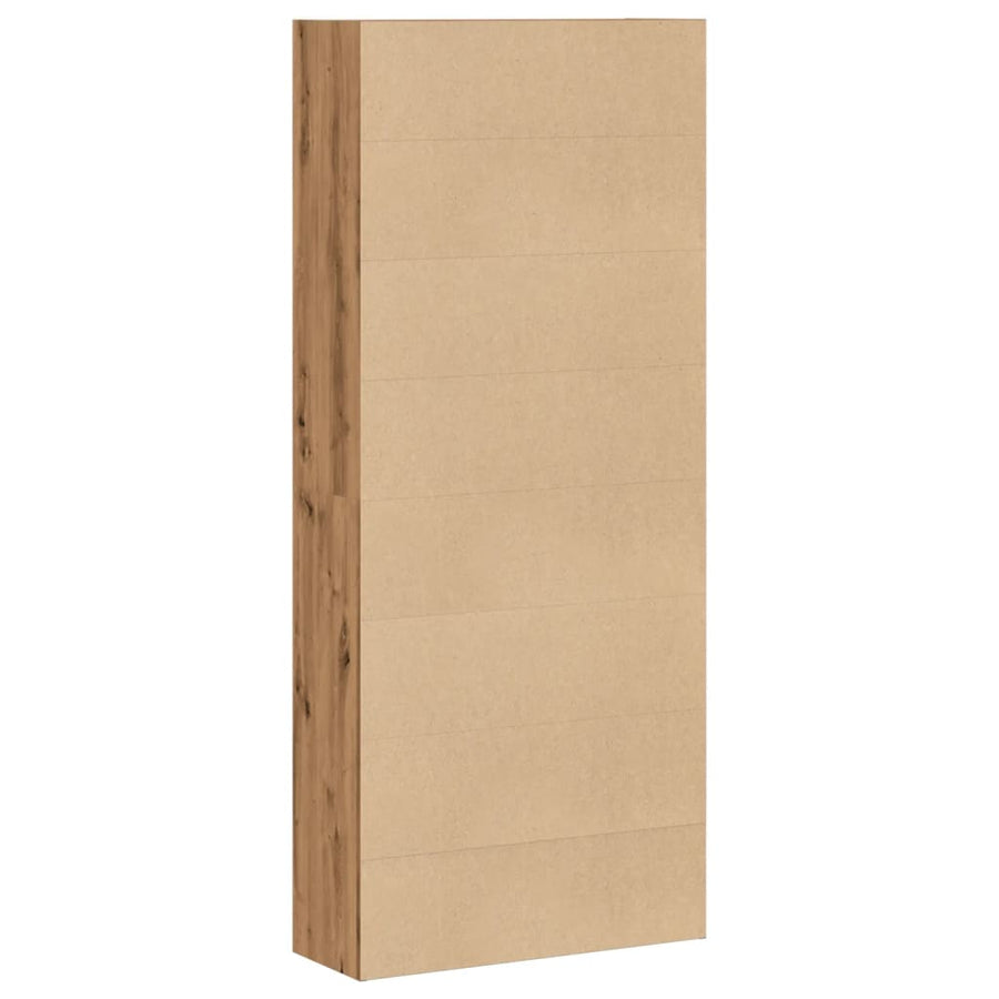 Boekenkast 80x30x189 cm bewerkt hout artisanaal eikenkleur