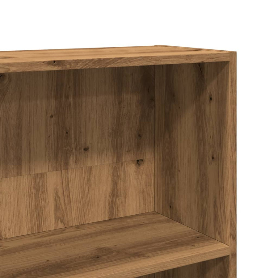 Boekenkast 80x30x189 cm bewerkt hout artisanaal eikenkleur