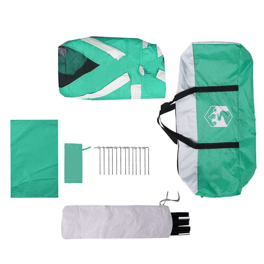 Zwembadtent uitneembare buiten- gaaswanden 512x458 cm zeegroen