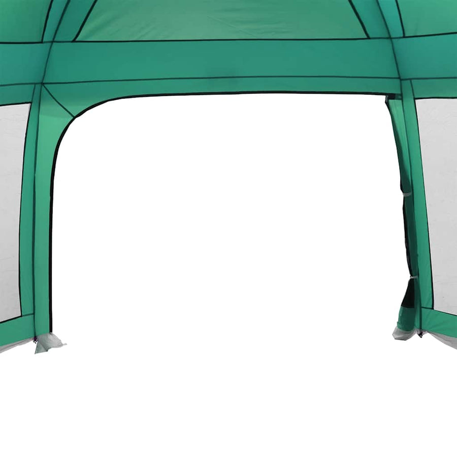 Zwembadtent uitneembare buiten- gaaswanden 670x590 cm zeegroen