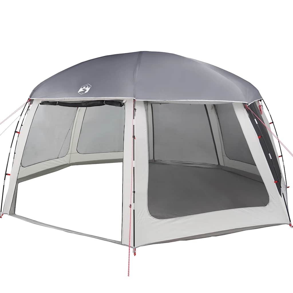 Zwembadtent met uitneembare buiten- gaaswanden 612x612 cm grijs