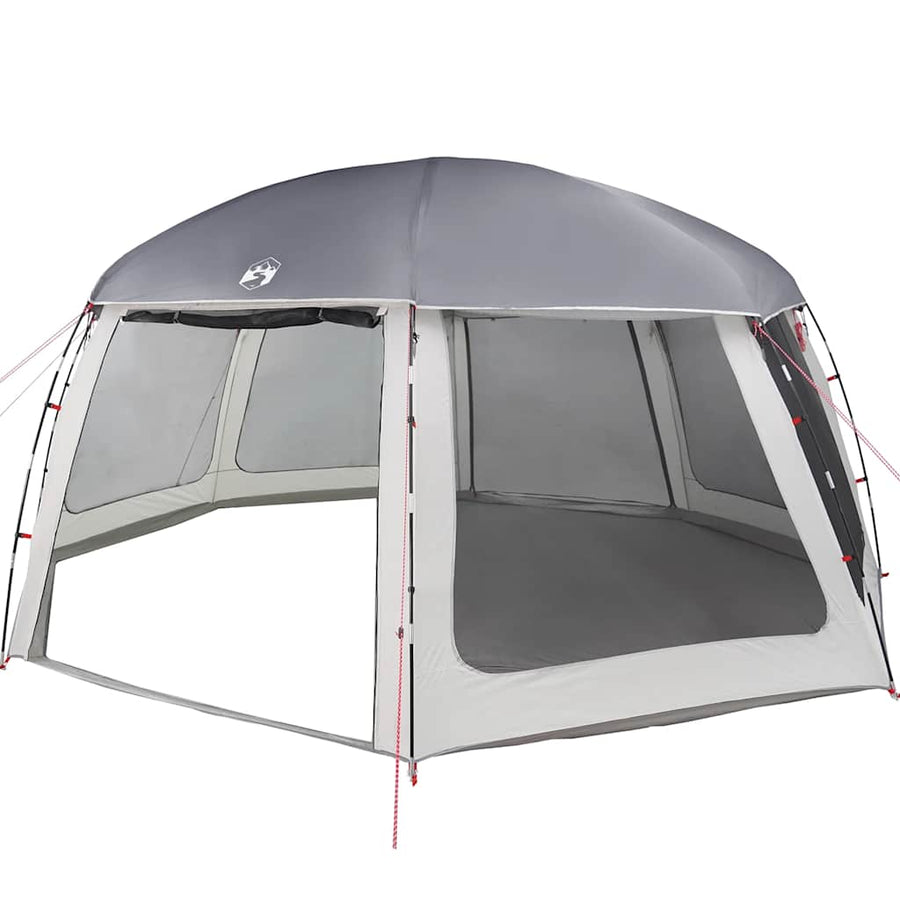 Zwembadtent met uitneembare buiten- gaaswanden 612x612 cm grijs