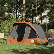 Tent 4-persoons waterdicht grijs oranje 298x158x132 cm