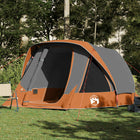 Family tent 6-person waterproof grey and orange