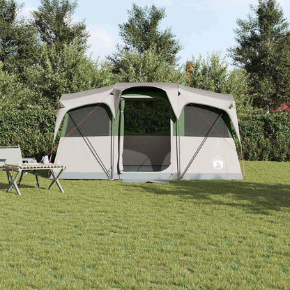 Gezinstent Wit en Groen 435 x 255 x 216 cm Polyester en staal