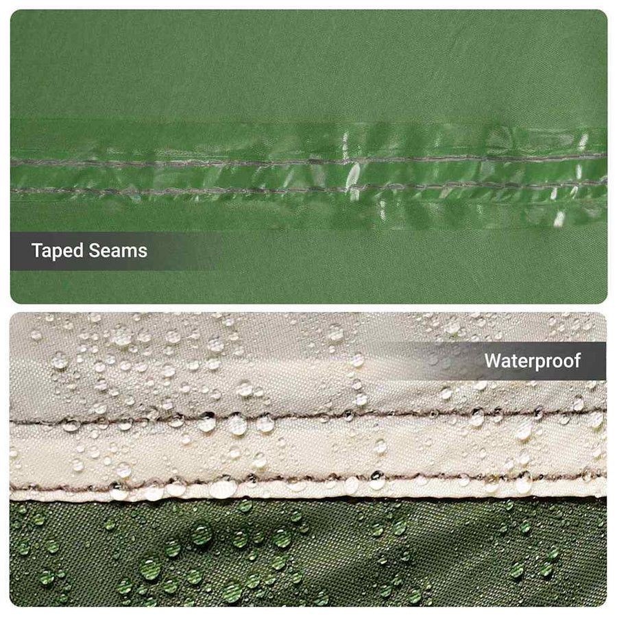 Gezinstent Wit en Groen 435 x 255 x 216 cm Polyester en staal