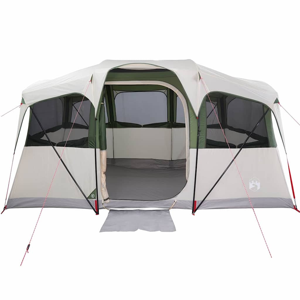 Gezinstent Wit en Groen 435 x 255 x 216 cm Polyester en staal