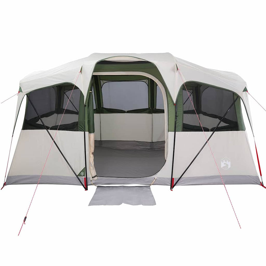 Gezinstent Wit en Groen 435 x 255 x 216 cm Polyester en staal