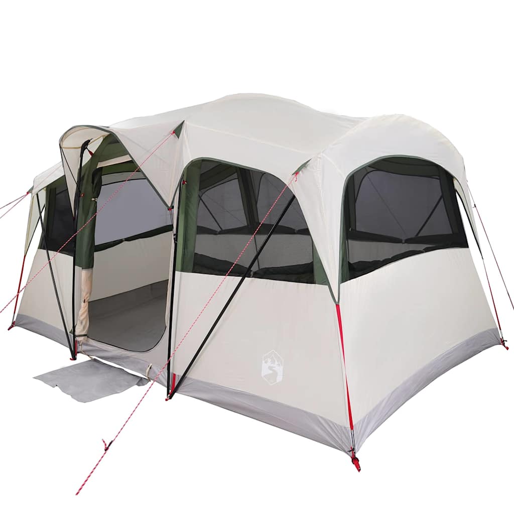 Gezinstent Wit en Groen 435 x 255 x 216 cm Polyester en staal