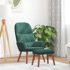 Relaxstoel met voetenbank fluweel donkergroen 70x77x98 cm