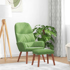 Relaxstoel met voetenbank fluweel lichtgroen