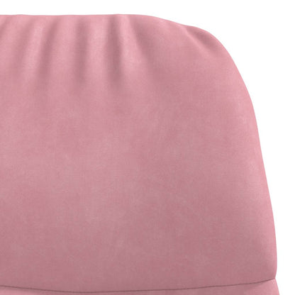 Relaxstoel met voetenbank fluweel roze