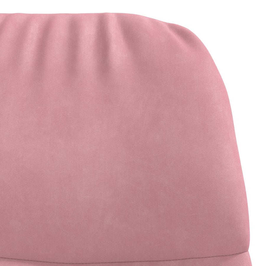 Relaxstoel met voetenbank fluweel roze