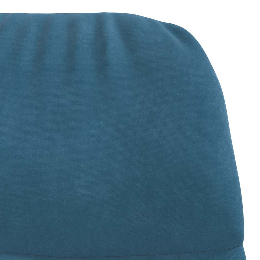 Relaxstoel met voetenbank fluweel blauw
