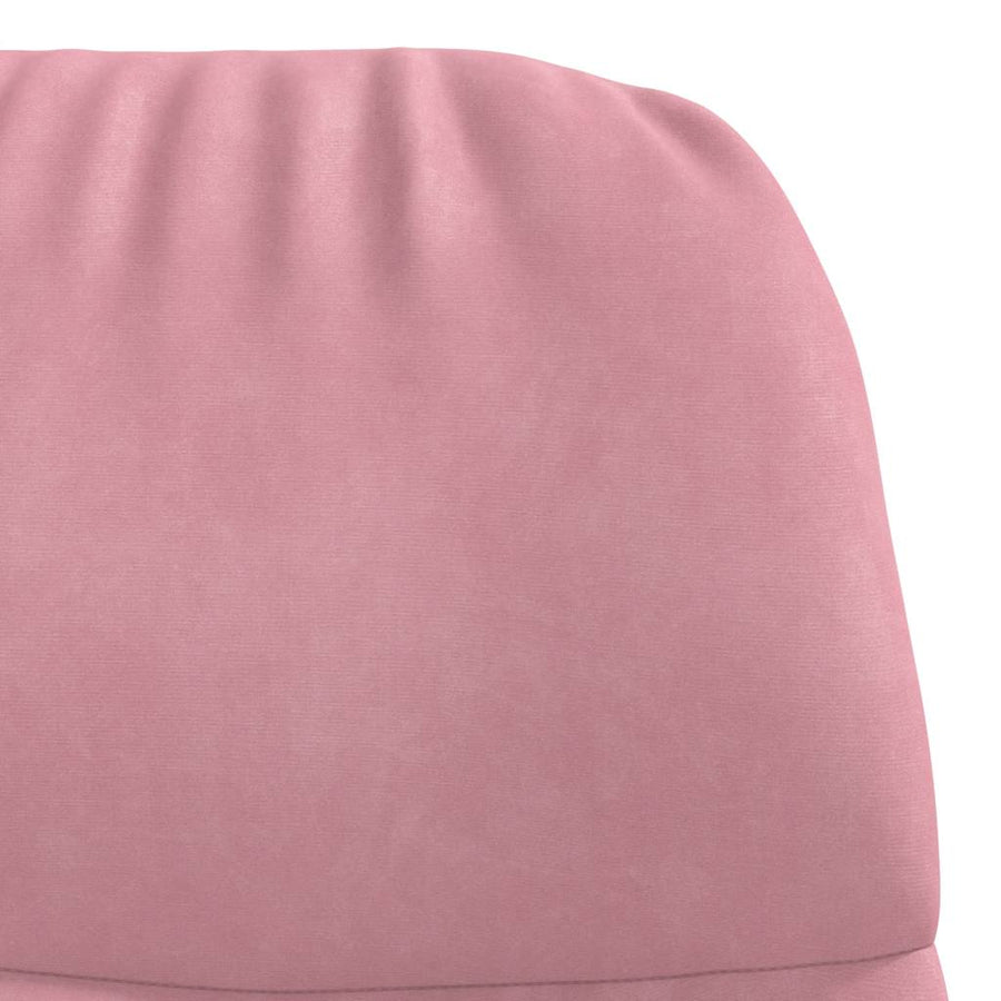 Schommelstoel Fluweel Roze Met voetenbank