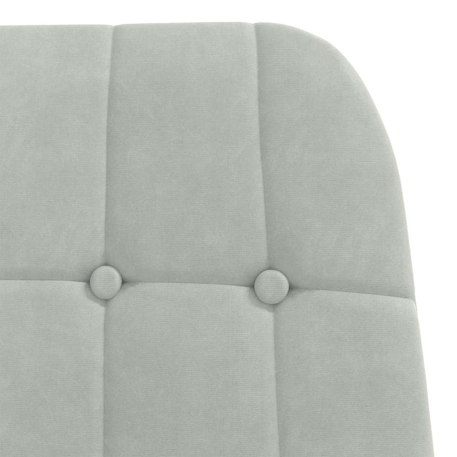 Relaxstoel met voetenbank fluweel lichtgrijs