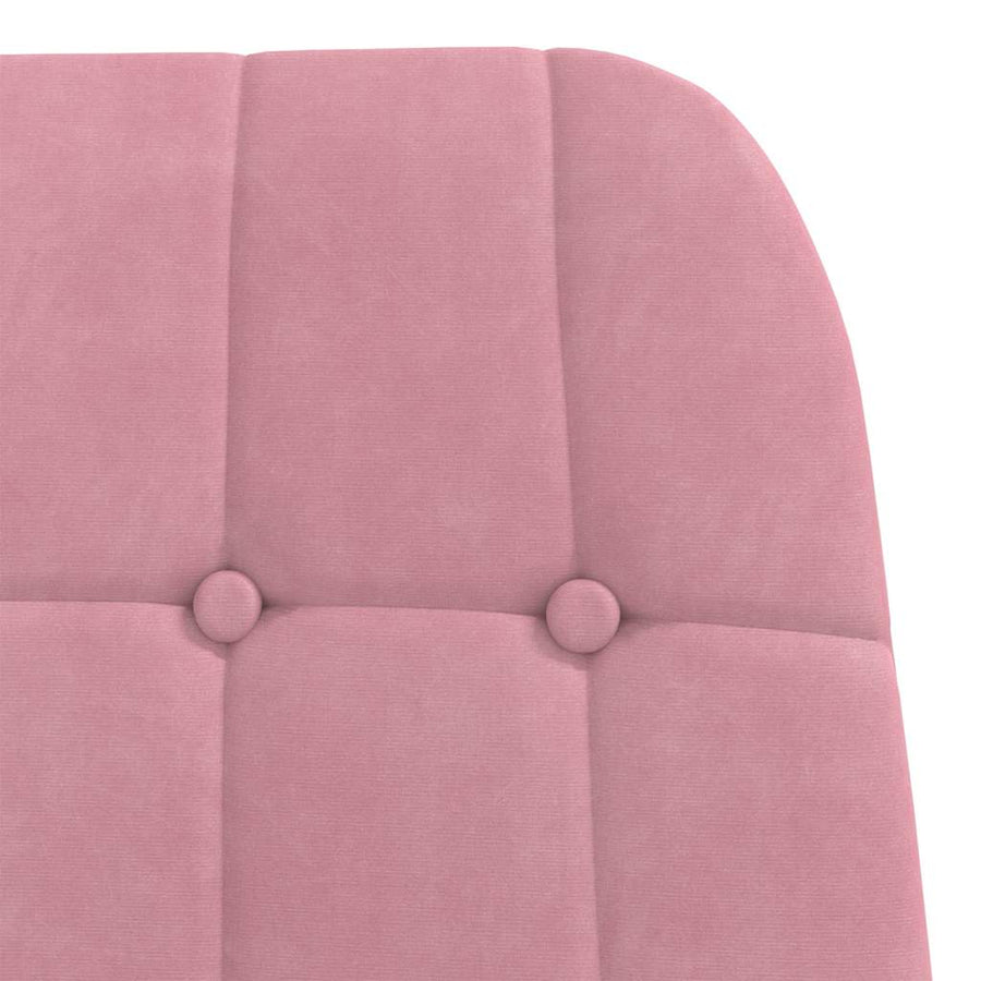 Relaxstoel met voetenbank fluweel roze