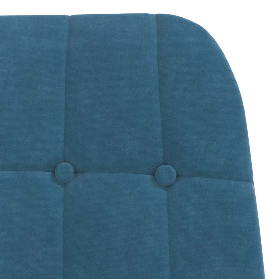 Relaxstoel met voetenbank fluweel blauw