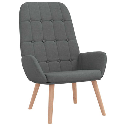 Relaxstoel Met Voetenbank Stof Donkergrijs
