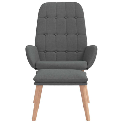 Relaxstoel Met Voetenbank Stof Donkergrijs