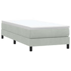 Boxspringbed 80x210 cm fluweel lichtgrijs