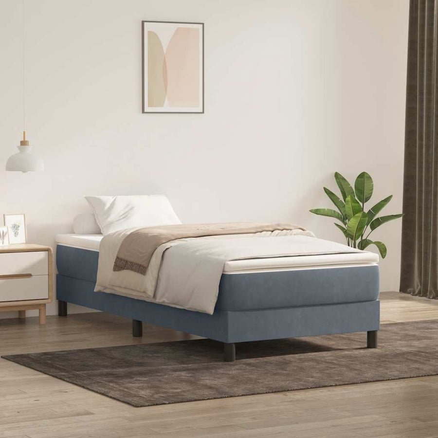 Boxspring zonder matras fluweel donkergrijs 80x210 cm