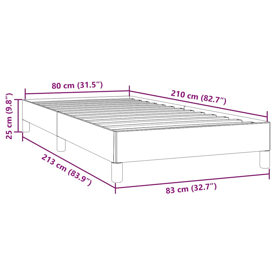 Boxspring zonder matras fluweel zwart 80x210 cm