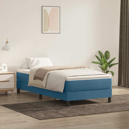 Boxspring zonder matras fluweel donkerblauw 80x210 cm