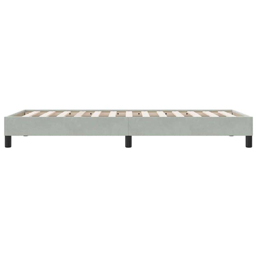 Boxspring zonder matras fluweel lichtgrijs 90x210 cm