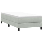 Box spring without mattress velvet light gray 90x210 cm