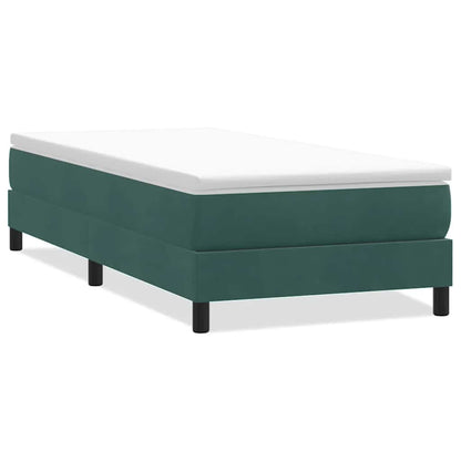 Boxspring zonder matras fluweel donkergroen 90x210 cm